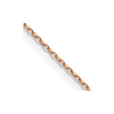 14K Rose Gold .8mm Diamond-cut Cable Chain Necklace 16" 1.08g for Mom