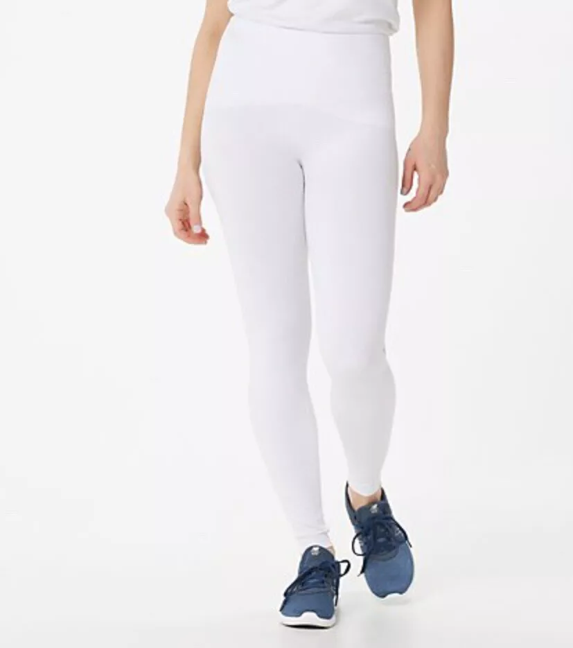 Women with Control Petite Booty Lifter Smooth & Sleek Leggings White PS  A397349