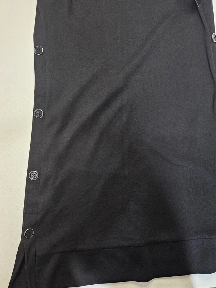 New York And Company Black Dress Size Small Casual Button Down Sides Classic NEW - Image 2 of 4
