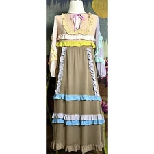 Cynthia Rowley Edie 100% Silk Ruffle Midi Dress 0