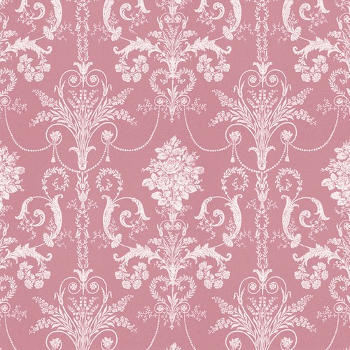 Dolls House Wallpaper 1/12th 1/24th scale Dark Pink Quality Paper 279