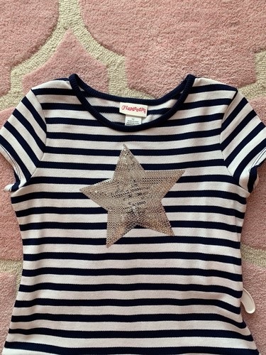 Girls 2 pieces set Flapdoodles size 12 blue/white/sequine new with tag - Picture 6 of 12