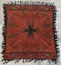 Vintage Hand Woven Paisley Shawl Women Shawl Woolen Textile 2x3 ft Free Ship