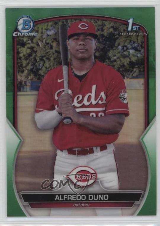 2023 Bowman Chrome Prospects Green Refractor 6/99 Alfredo Duno #BCP-238 3a1