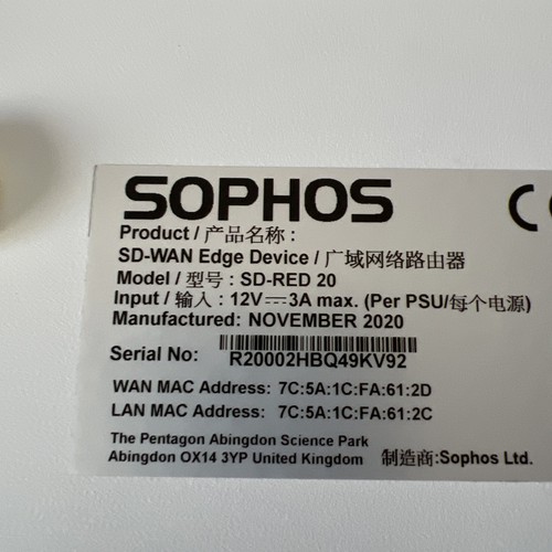 SOPHOS SD-RED 20 SD-WAN Edge Device Remote Ethernet Device - Picture 5 of 7
