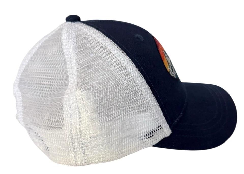 Sombrero J Crew Niños XS-S Azul y Blanco Camionero’s Snap Back Mountain View Malla Foto 3 de 4