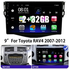 For Toyota rav4 2007-2012 Apple Carplay Car Stereo Radio Android 15 GPS WIFI 32G