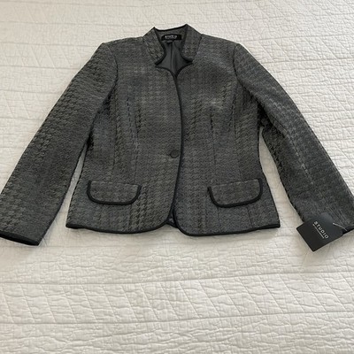 Studio by Liz Claiborne Women s Houndstooth Blazer Jacket Button Lined 12