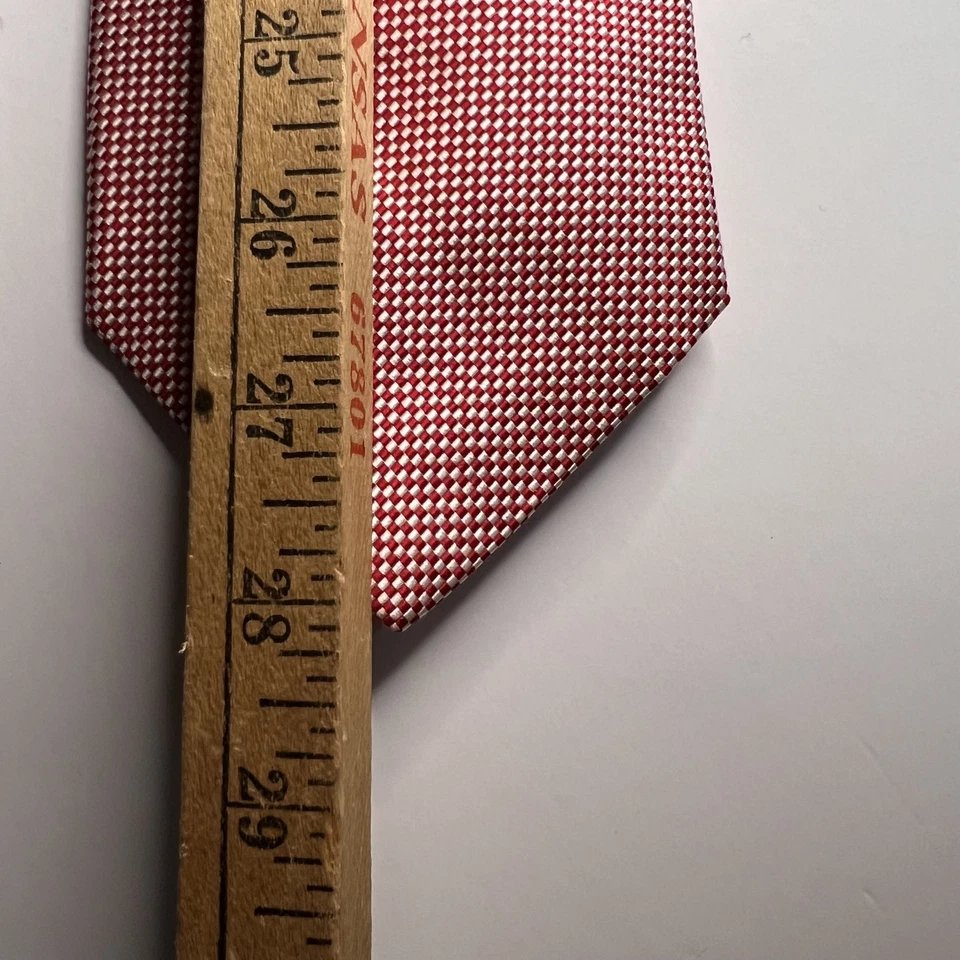 Corbata Brooks Brothers - Hecha en EE. UU. Tejida en INGLATERRA - Mezcla seda/algodón - Roja Foto 4 de 4