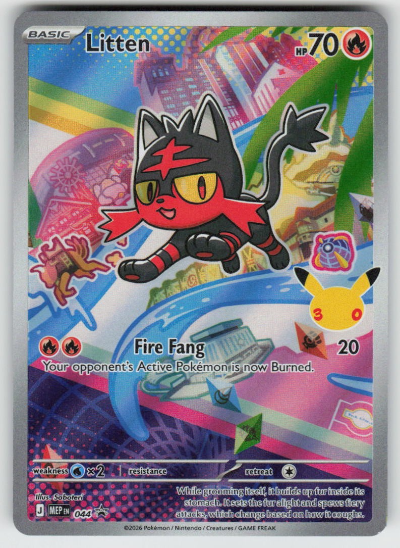 Litten 044 Holo Promo ME: Mega Evolution Promo Pokemon Holo Near Mint
