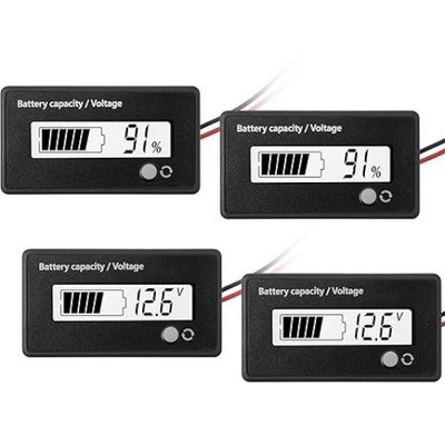 2 Pieces Golf Cart Battery Meter Battery Indicator Voltage Meter  Color: White