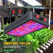 1200W/600W Grow Lights LED Hydroponic Full Spectrum Veg Flower Plant Indoor Lamp