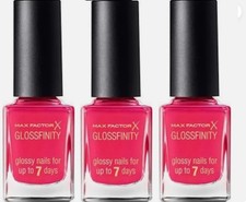 3 x NEW Max Factor Glossfinity Nail Polish Just Cheerful 104 Bright Pink 11ml
