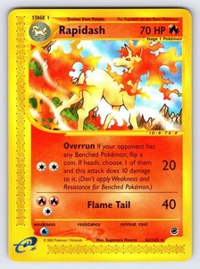 Rapidash 62/165 2002 Expedition Pokemon Card TCG Vintage WOTC Non Holo Rare - Nm