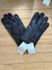 UGG Men's Metisse Touchscreen Tech Touch Leather Gloves Brown SZ M L