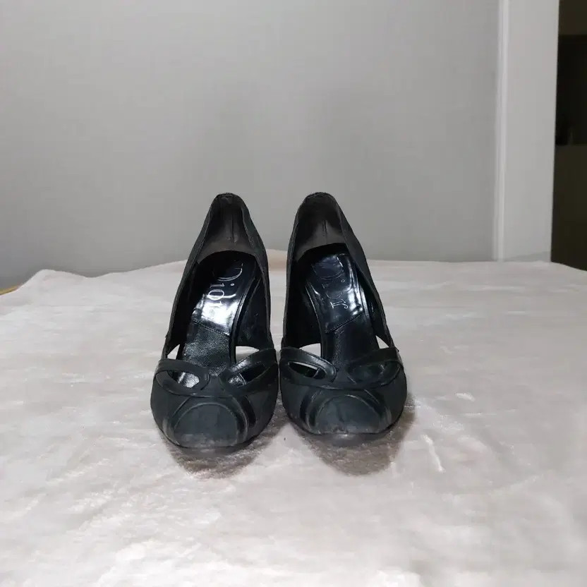 Dior Black Open Toe Women's Shoes Used 8.5cm Heels