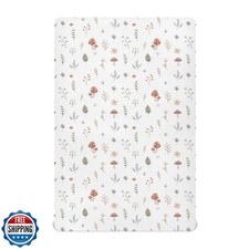 KICPOAY Fitted Crib Sheets Fall Cute Mushroom Leaves Stretchy Portable Playar
