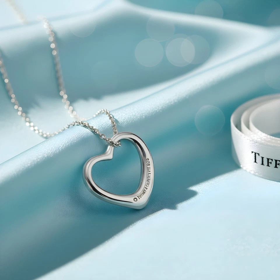 Tiffany & Co. Peretti Open Heart 22mm 16" Necklace ✨️US SELLER ✨️ NEW Auth. Cert - Image 2 of 4