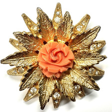 1940s - EISENBERG ORIGINAL Brooch - Carved Th...