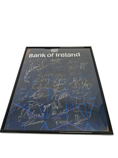 Framed Leinster Bank of Ireland Multi Signed Rugby Display Autographs Preloved