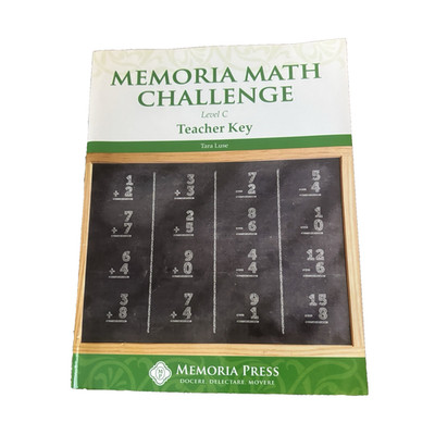 Memoria Press Math Challenge Level C Teacher Key Homeschool NEW