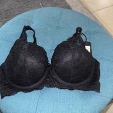 City Chic Giselle Lace Size 38DDD Black Demi Lightly Lined Bra NWT