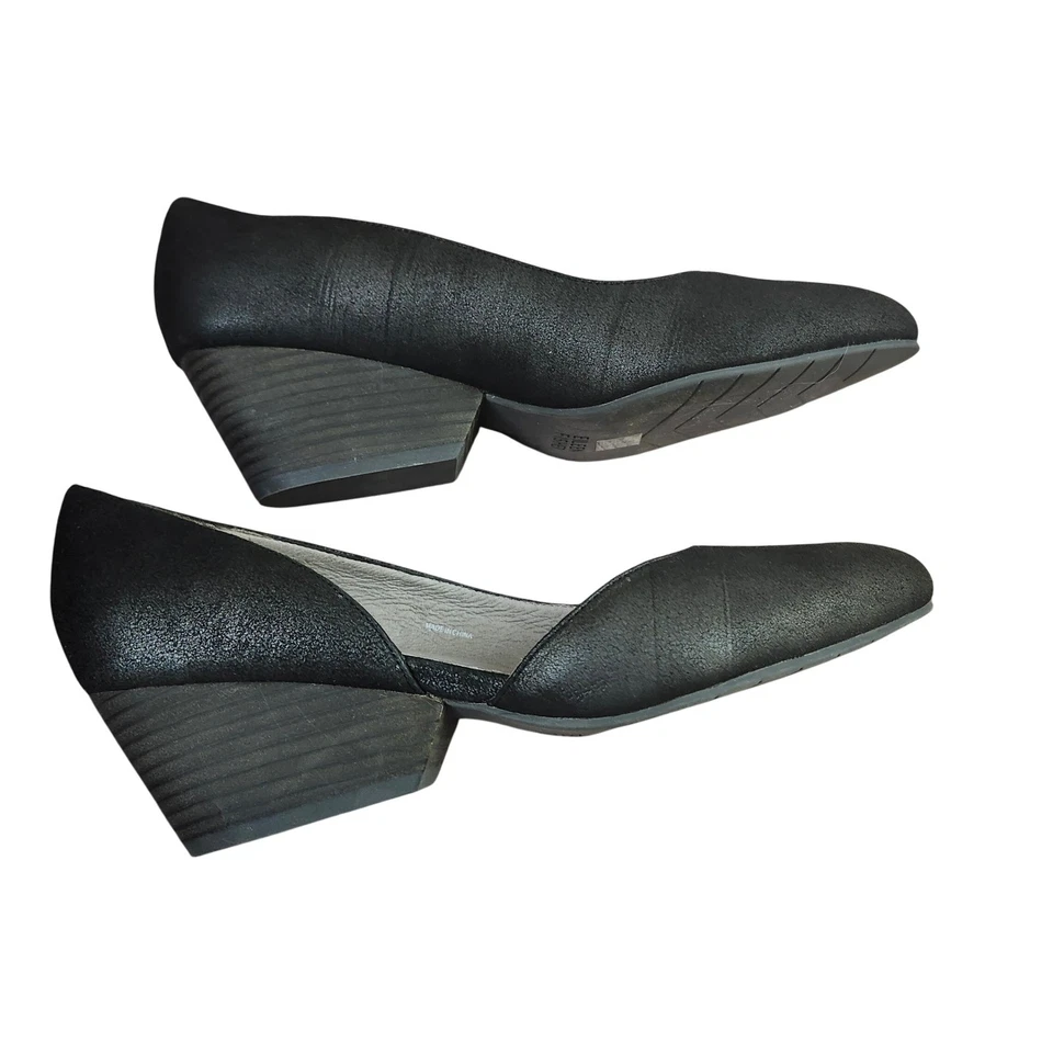 Zapatos cómodos Eileen Fisher de cuero negro con tacón de cuña punta talla 8 Foto 3 de 4