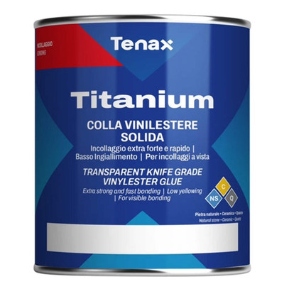 Tenax Titanium Extra Clear Knife Grade Glue Fast Cure Marble Granite Quartz 1Gal