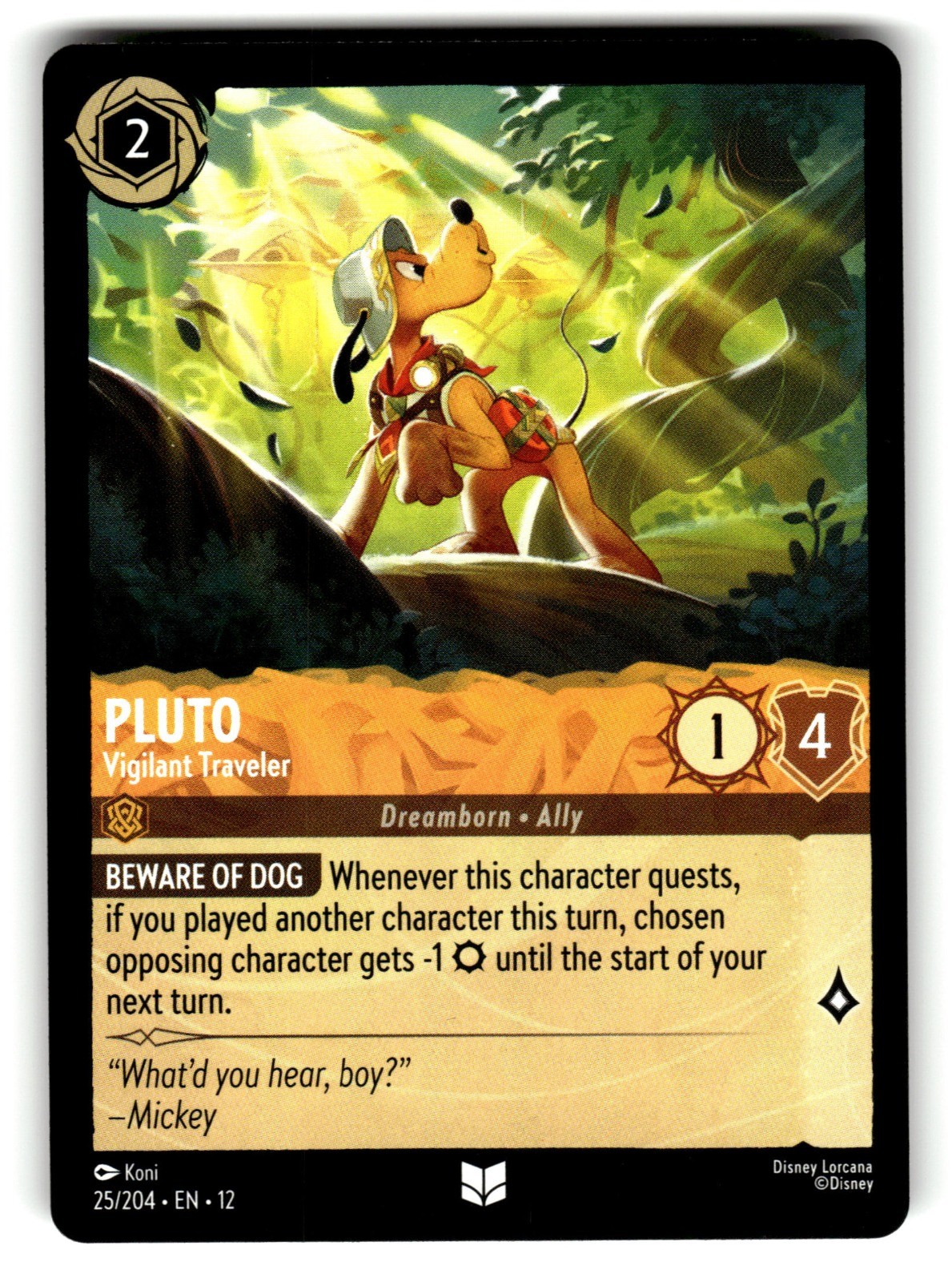 25/204-Pluto - Vigilant Traveler-Uncommon NM-Wilds Unknown (12)