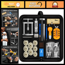 Watch Repair Kit with Press Tool, Battery Replacement, Strap Adjustment, Case Op