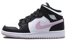 Jordan 1 Mid White Black Light Arctic Pink GS Kids 555112-103 New Authentic