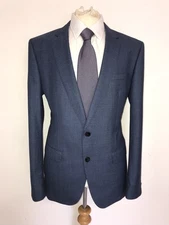 HUGO BOSS - Mens Slim Fit BLUE WOOL SUIT - 42 Reg - W36 L32 - WORN TWICE