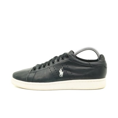 Polo Ralph Lauren Herren Wilton Sneaker Schwarz Leder Low Top Atmungsaktiv EU 41