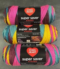 Red Heart Super Saver Jeweltone Stripe;  5 Oz...