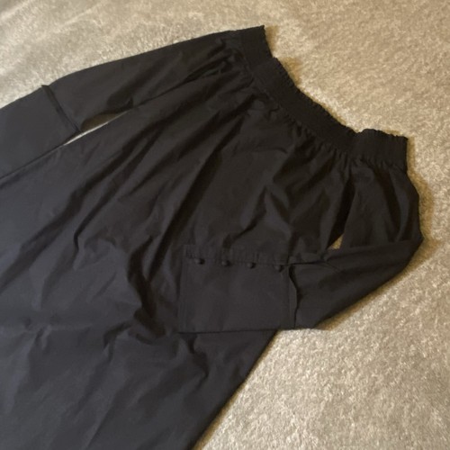 Derek Lam 10 Crosby Shirt Dress Size 10 Poplin Cotton Off Shoulder Classic Black - Picture 6 of 15
