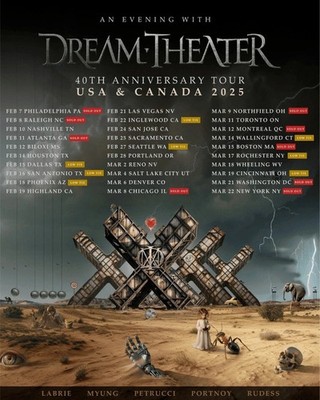 DREAM THEATER 40th Anniversary Tour USA & Canada 2025 Poster