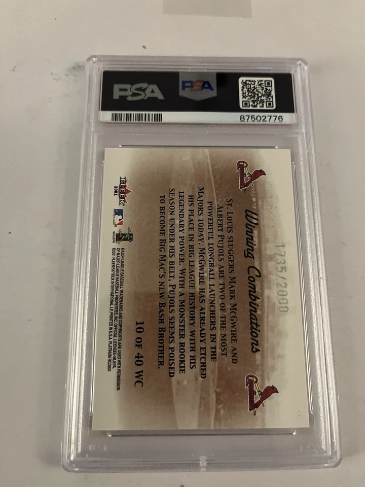 Fleer Platinum 2001 - Combinaciones ganadoras Albert Pujols, Mark McGwire  Foto 2 de 2