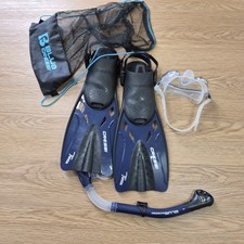 CRESSI Tino  Scilla Adult Combo Set Tino Snorkeling Mask Black Size S/Medium