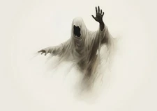 Ethereal Ghostly Figure Wall Art Poster - Haunting Decor Home Decor