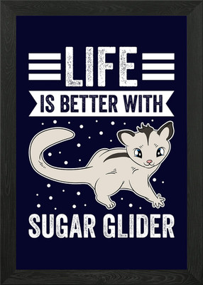 Lustiger Zuckergleiter Besitzer gerahmtes Wandbild Poster Leinwanddruck Bild