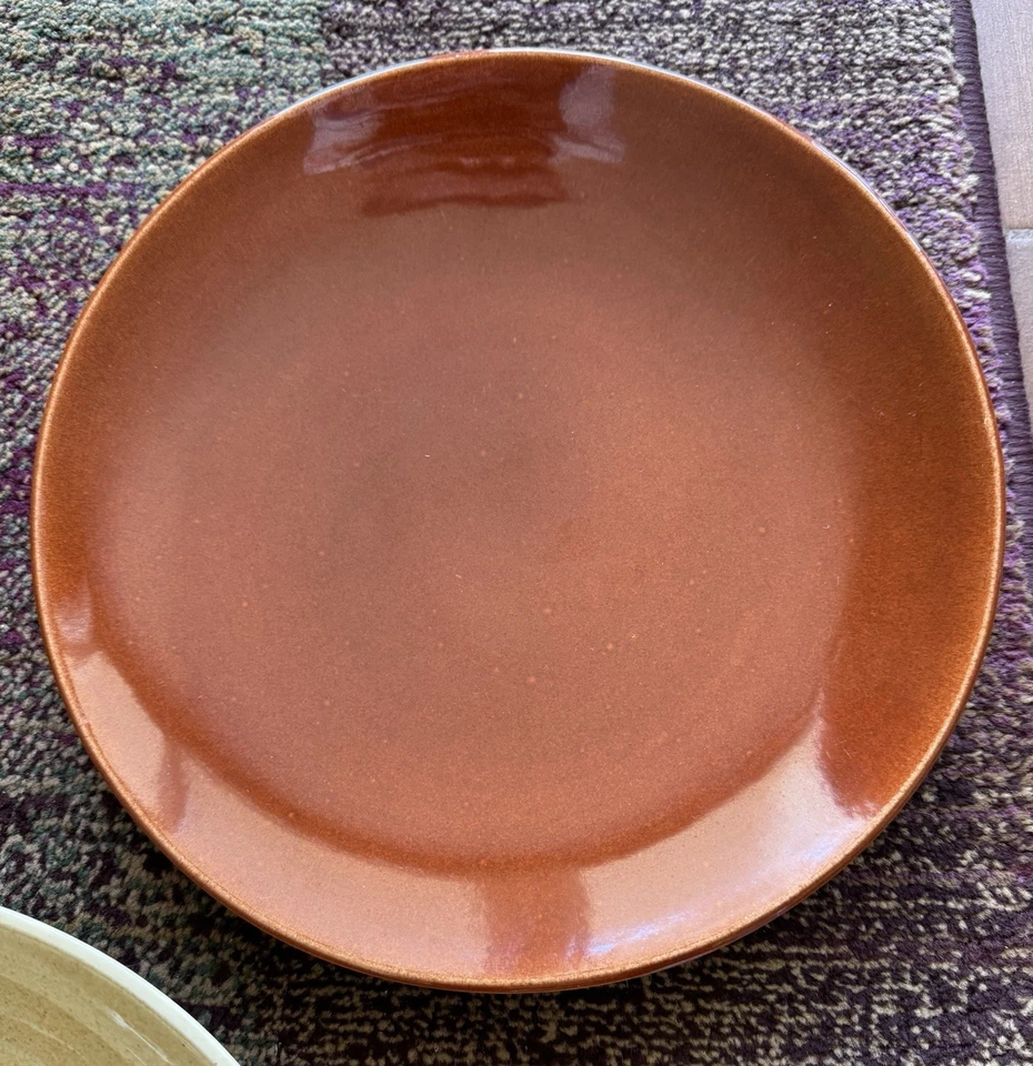 5 Dinner Plates Town And Country Eva Zeisel Red Wing Pottery Rust Sand Peach - Image 4 of 4