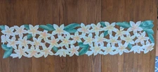 Vintage  Cotton Table Runner, Buffet or Dresser Scarf. Master Appliqué   72”x16”