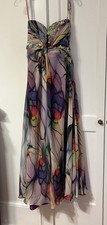 Blush Prom Multicolor Beaded Chiffon Sweetheart Long Gown Dress Size 8