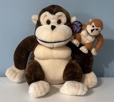 Toy Works 16  Gorilla Monkey Ape with Baby Stuffed Animal Vintage Plush