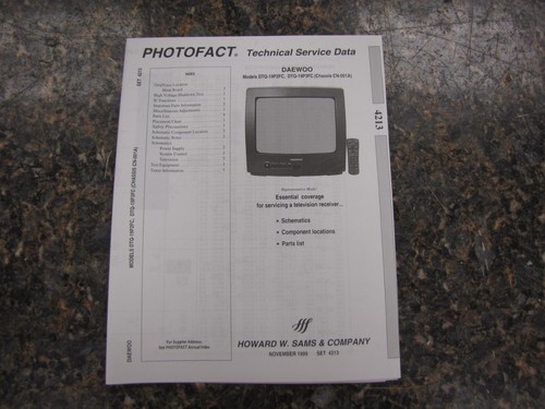 Sams Photofact 4213 Technical Service Manual for Daewoo DTQ-19P2FC, DTQ-19P3FC