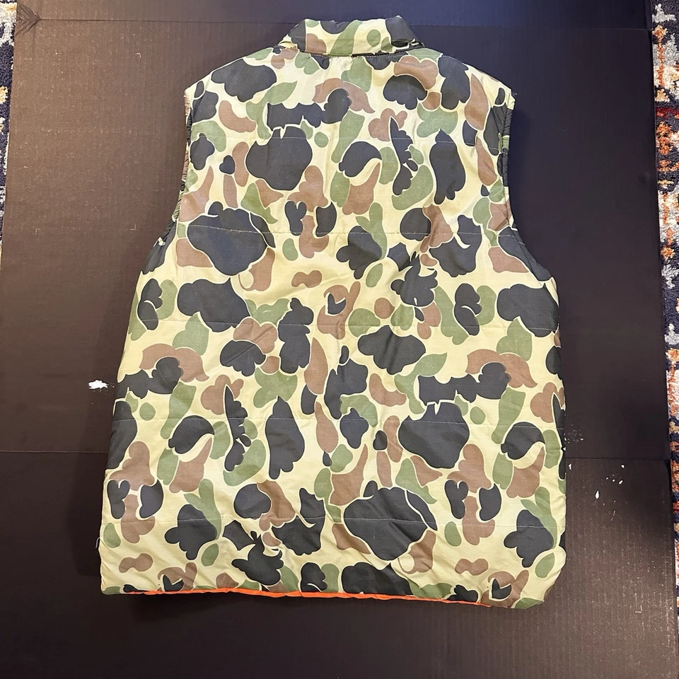 Винтажный двусторонний охотничий жилет "American Field" камуфляж оранжевый размер большой сделано в США - Изображение 2 из 4