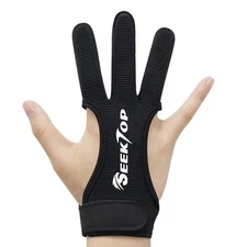 Leather Archery Gloves Three Finger Protector for Youth & Adult Beginners