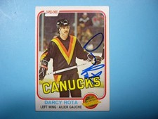 1981/82 O-PEE-CHEE NHL HOCKEY CARD #343 DARCY ROTA EX/NM AUTO AUTOGRAPH OPC