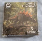 5 Gram .999 Silver Dino Stegosaurus Pan Silver Co. SEALED Color Chase #688/3000