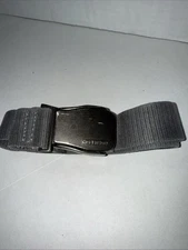 Chevignon Canvas Adjustable Belt Leather Accent Funky Buckle 35” Strap